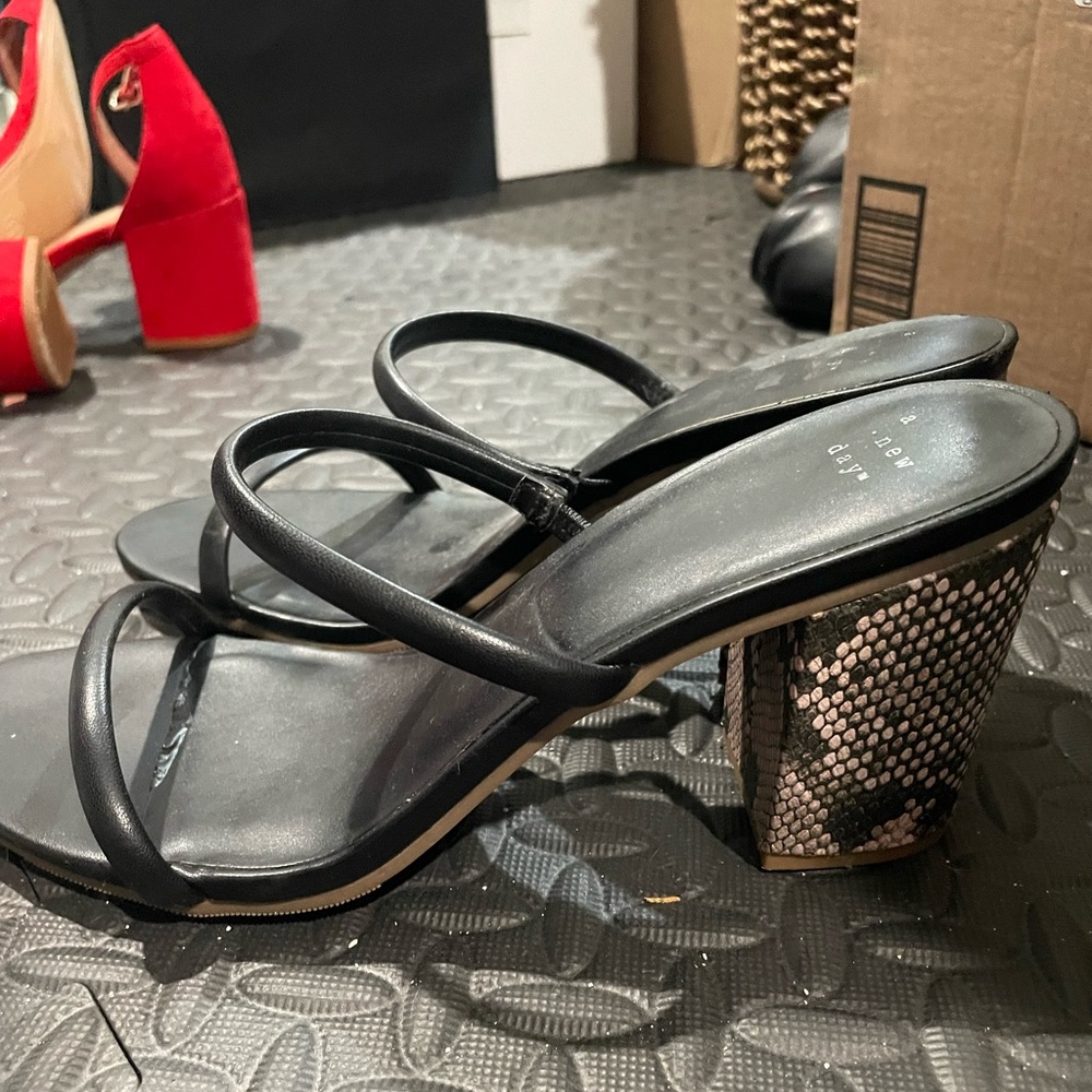 Black and Snakeskin heels